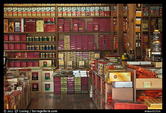 Inside traditional medicine store, Yakjeon-golmok. Daegu, South Korea