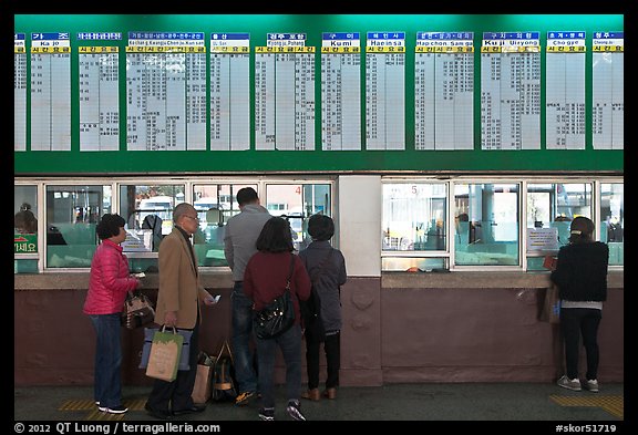 Bus terminal counter. Daegu, South Korea (color)