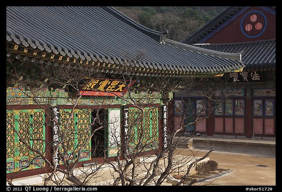 Buddhist temple detail, Haein-sa. South Korea (color)