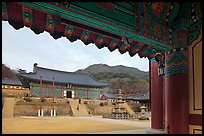 Haeinsa Temple framed by entrance gate. South Korea ( color)