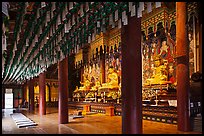 Interior of main hall, Haein-sa Temple. South Korea