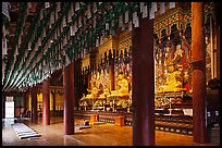 Interior of main hall, Haein-sa Temple. South Korea (color)