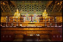 Interior of side hall, Haeinsa Temple. South Korea