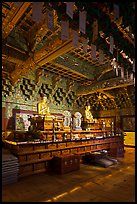 Gilded temple interior, Haein sa Temple. South Korea