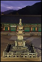 Stone pagoda at dusk, Haeinsa Temple. South Korea