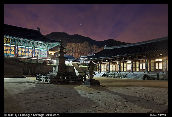 Haeinsa Temple at night. South Korea