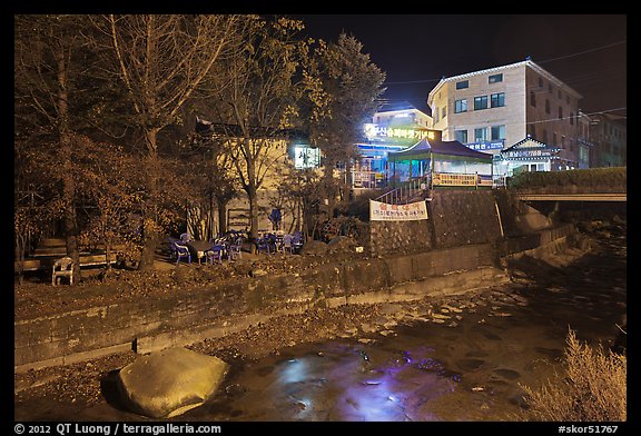 Country village near Haeinsa at night. South Korea