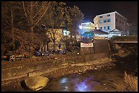 Country village near Haeinsa at night. South Korea (color)