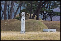 Funeral grass mounds. Hahoe Folk Village, South Korea (color)