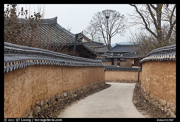 Alley between walls. Hahoe Folk Village, South Korea (color)