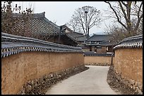 Alley between walls. Hahoe Folk Village, South Korea