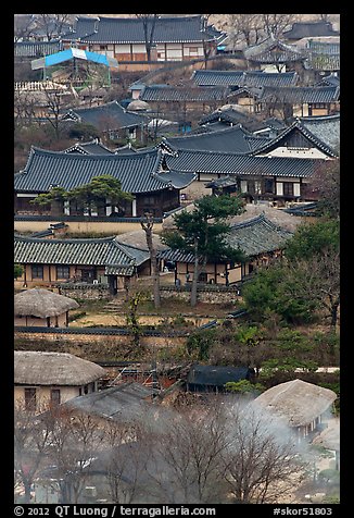 View from above. Hahoe Folk Village, South Korea (color)