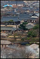 View from above. Hahoe Folk Village, South Korea (color)