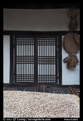 Nuts, screen door, and baskets. Hahoe Folk Village, South Korea