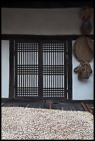 Nuts, screen door, and baskets. Hahoe Folk Village, South Korea ( color)