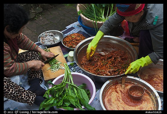 Women making gimchi. Gyeongju, South Korea