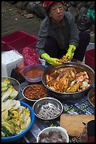 Woman during early winter kim chee preparation. Gyeongju, South Korea (color)