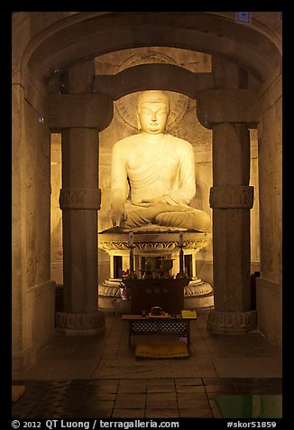 Buddha inside Seokguram Grotto. Gyeongju, South Korea (color)