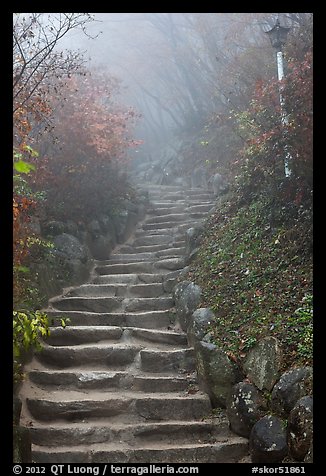 Stairs leading to grotto, Seokguram. Gyeongju, South Korea (color)