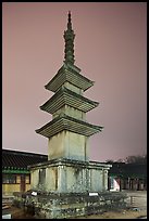 Seokgatap (Sakyamuni) pagoda by night, Bulguk-sa. Gyeongju, South Korea ( color)