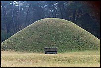Royal tomb of Silla king Gyongae, Namsan Mountain. Gyeongju, South Korea (color)