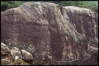 Yukjonbul carved on rock surface, Mt Namsan. Gyeongju, South Korea (color)