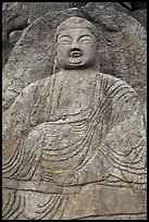 Seated Seokgayeorae rock carving, Namsan Mountain. Gyeongju, South Korea ( color)