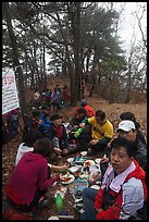 Summit picnic, Geumosang Peak, Mt Namsan. Gyeongju, South Korea ( color)