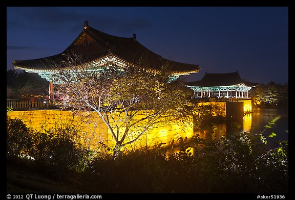 Donggung pavilions at night. Gyeongju, South Korea