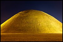 Grassy burial mound at night. Gyeongju, South Korea (color)