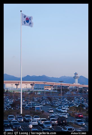 Parking lot of airport, Busan. South Korea (color)