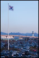 Parking lot of airport, Busan. South Korea (color)
