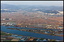 Aerial view of fileds and high rises, Busan. South Korea ( color)