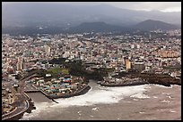 Aerial view of Jeju City. Jeju Island, South Korea (color)