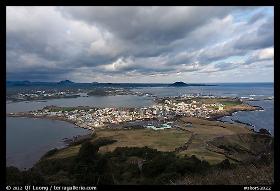 Seongsang Ilchulbong  seen from crater. Jeju Island, South Korea (color)