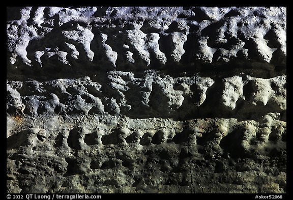 Lava flowstones, Manjanggul. Jeju Island, South Korea