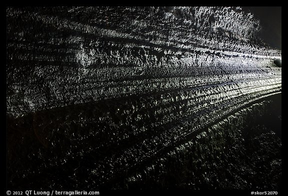 Lava flowlines,  Manjanggul. Jeju Island, South Korea