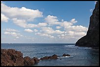 Coastline, and cliff, Seongsang Ilchulbong. Jeju Island, South Korea