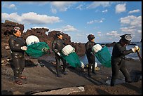 Haeneyo women divers, Seongsang Ilchulbong. Jeju Island, South Korea (color)