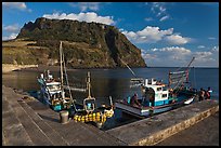 Fishing boats, Seongsang Ilchulbong. Jeju Island, South Korea ( color)