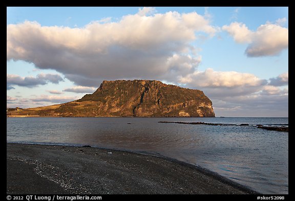 Beach and Tuff Cone,  Ilchulbong. Jeju Island, South Korea