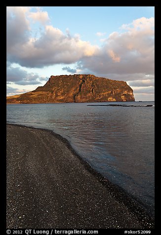 Ilchulbong volcano and beach. Jeju Island, South Korea