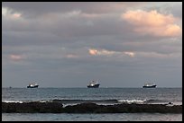 Fishing boats offshore. Jeju Island, South Korea ( color)