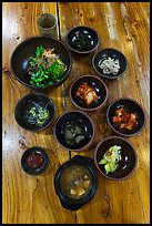 Meal with assorted kim-chi. Jeju Island, South Korea ( color)
