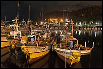 Harbor at night, Seogwipo-si. Jeju Island, South Korea (color)