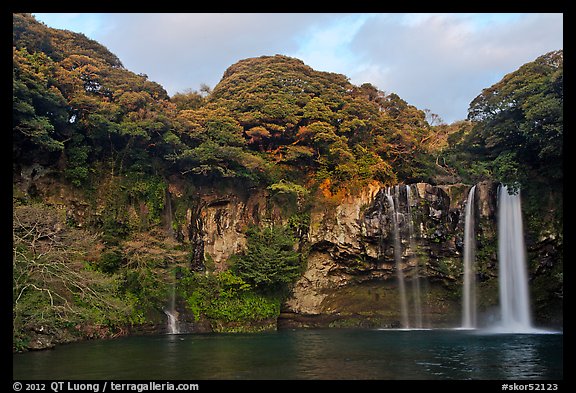 Cliffs, and Cheongjiyeon Pokpo, Seogwipo. Jeju Island, South Korea