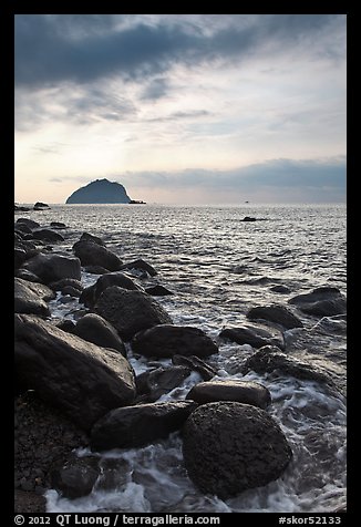 Boulder coastline, Seogwipo-si. Jeju Island, South Korea (color)