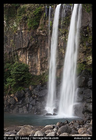 Jeongbang Pokpo Falls, Seogwipo. Jeju Island, South Korea (color)