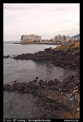 Yongduam Rock (Dragon Head) Jeju city. Jeju Island, South Korea