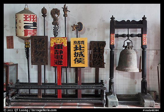 Bell and sicks, Loo Pun Hong temple. George Town, Penang, Malaysia